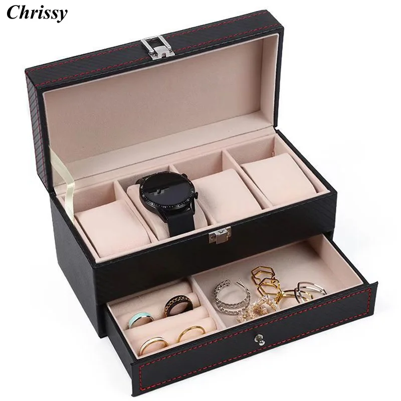Multi-Purpose Home Storage Box Small Objects Organizer Box Watch Storage Case Leather Gift Box Glasses Storage Box