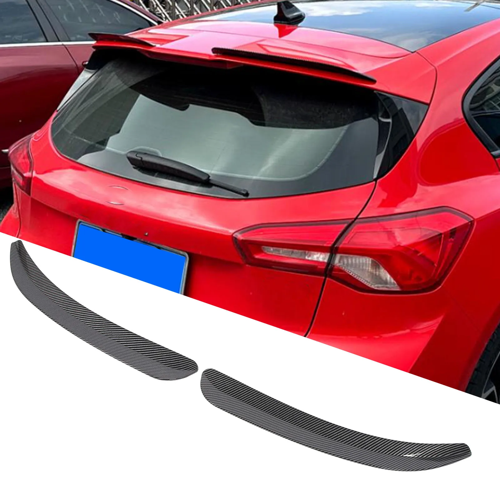 Car Styling Rear Trunk Roof Lip Spoiler Wing Cover for Maxton Style ABS for  Focus MK4 ST‑Line Hatchback 2018 to 2024