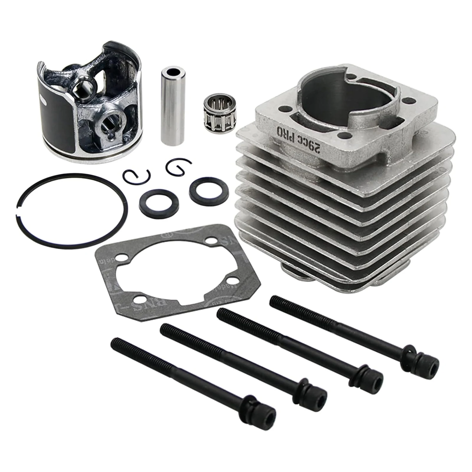 TSRW 29CC RCカー 4ボルトシリンダーヘッド+ピストンキット（リードケースエンジン専用）1/5 RC Hpi Rofun Km Rovan Baja Losi 5t FG GoPed対応