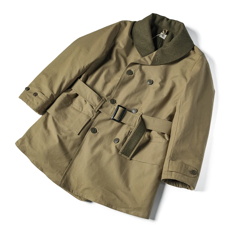 Czerwony płaszcz męski Red Bronson M938 Mainaw z długiej wełny, styl retro, płaszcz z motywem psa Bronson, modny, miejski, młodzieżowy płaszcz zimowy, dwurzędowy...