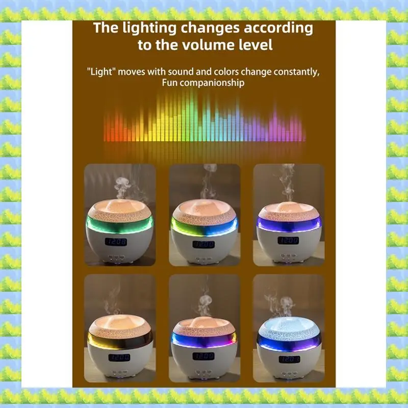 FZFZ Umidificatore dinamico Home Desktop Display digitale Orologio Telecomando senza fili Essenza Olio Aromaterapia Macchina Spina UE