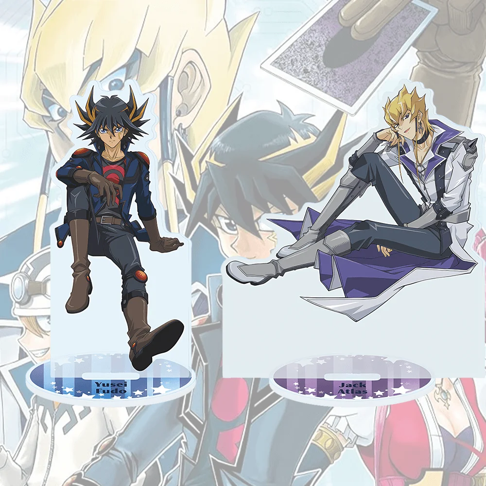 Yu-Gi-Oh! 5D's Kyosuke Kiryu 15CM Dark Trench Coat Sitting Style Acrylic Stand Keychain Kawaii Choice Pendant Decor Nice Present