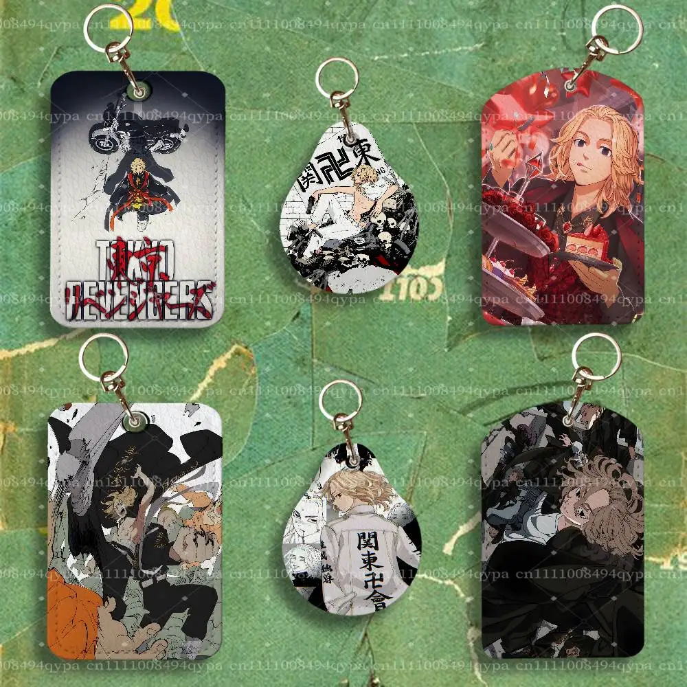 T-Tokyo Revengers Mickey Keychain Card Holder Leather Keeps ID Cash Keys Cards Ready for Work, School, Travel Daily Errands