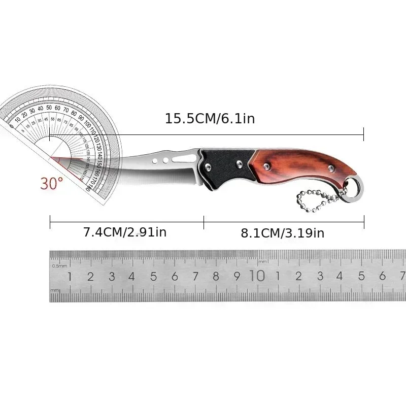 Imagem -02 - Portátil Folding Pocket Knife Lâmina de Ferramenta de Corte Unboxing Chaveiro Pingente Viagem Camping Presente de Férias Aço Inoxidável