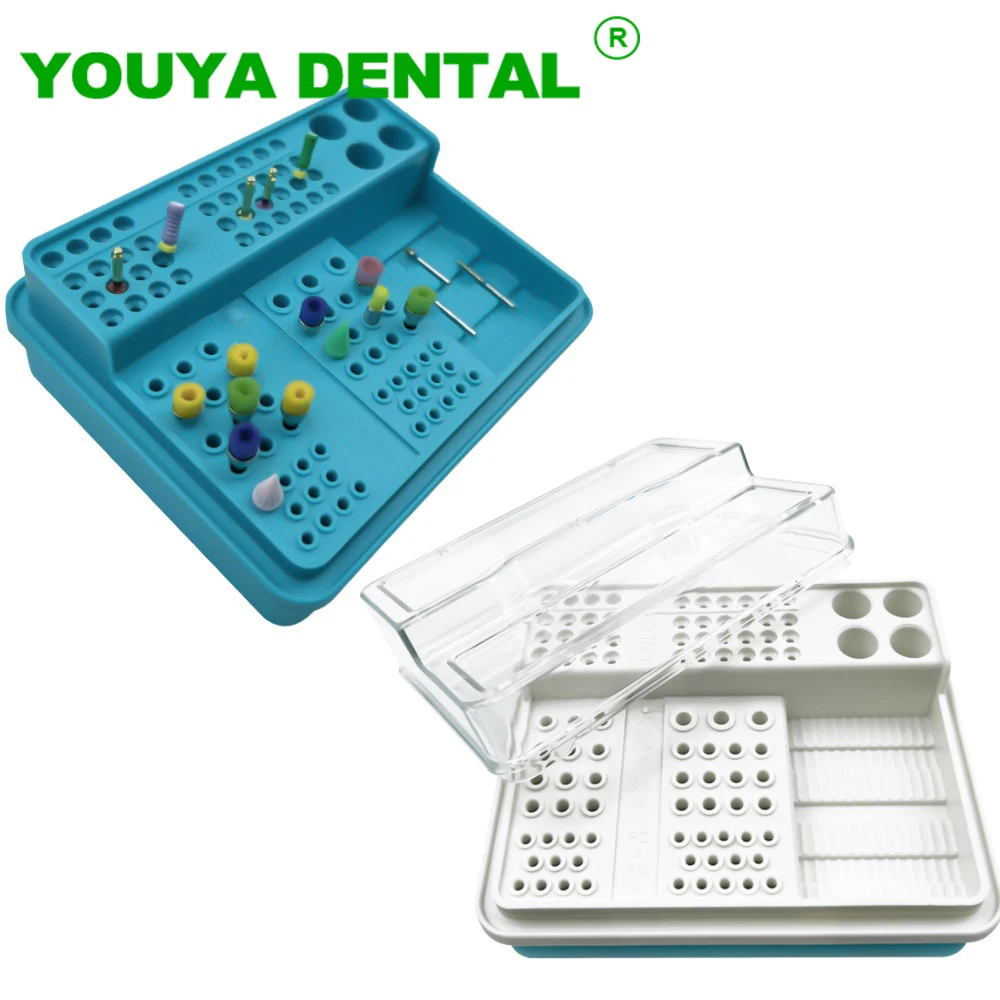 

96 Holes Dental Bur Box Carbide Burs Diamond Burs Drill Endo File Disinfection Box Block Holder Organizer Dentistry Instruments