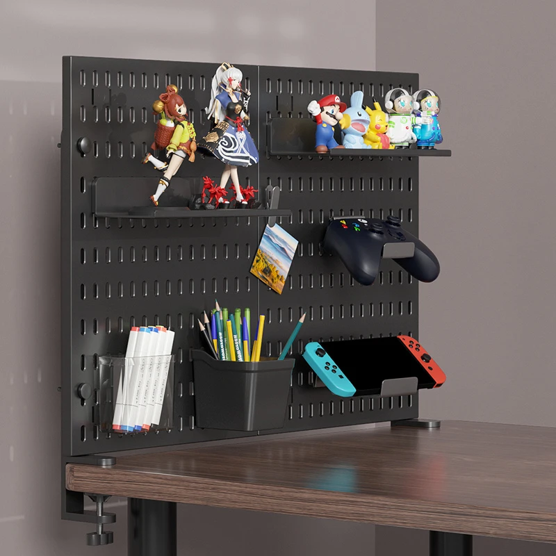 Multifunctional Desktop Standing Pegboard for Home/Office Storage. Freely Combinable Partition Shelf Set.