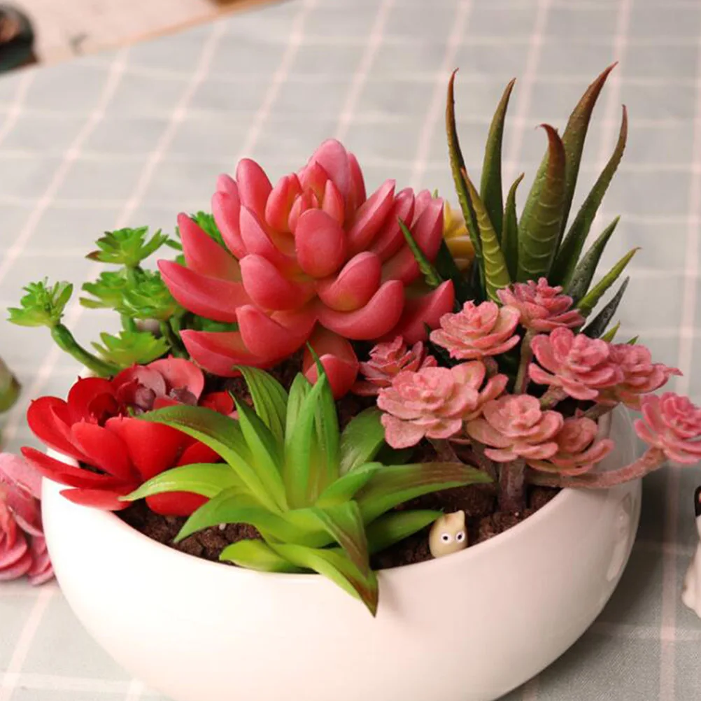 

6 pcs Fake Succulent Plants Premium Simulated Succulent For Home Office Decor Garden Supplies Plastic Plant Ornament