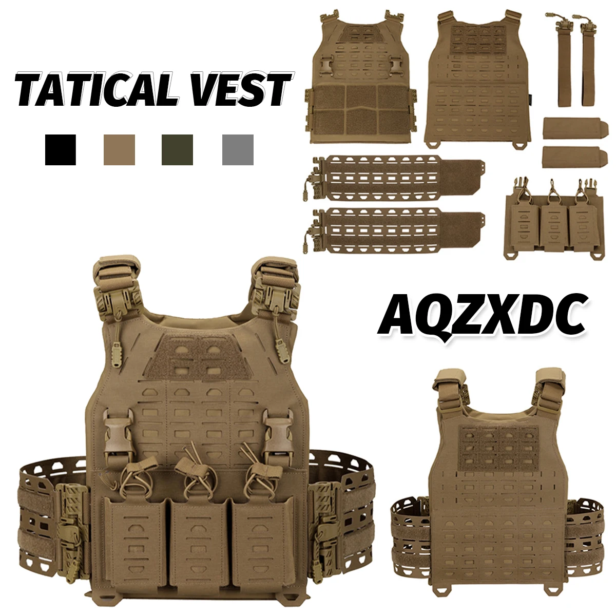 

Tactical Training Shooting Hunting Vest Men's Outdoor Fast Release Nylon MOLLE Chaleco Tactics Board Carrier Safety Airsoft Vest