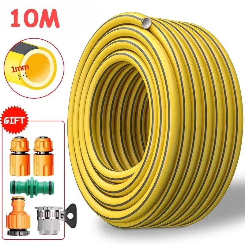5/10m Rubber Garden Hose Scratch Wear Resistant Leak Proof for Home Balcony Car Washing Lawn Watering Garden Cleaning