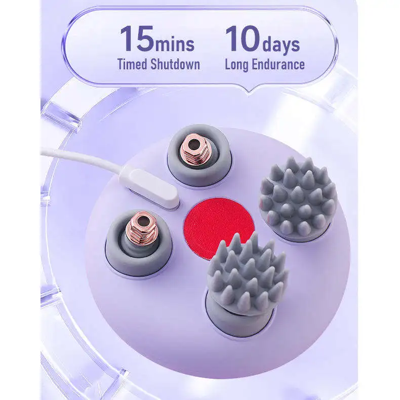 Portable Scalp Vibration Massager Device Electric Vibrating Head Massager Scalp Care Massager With Red Light Therapy