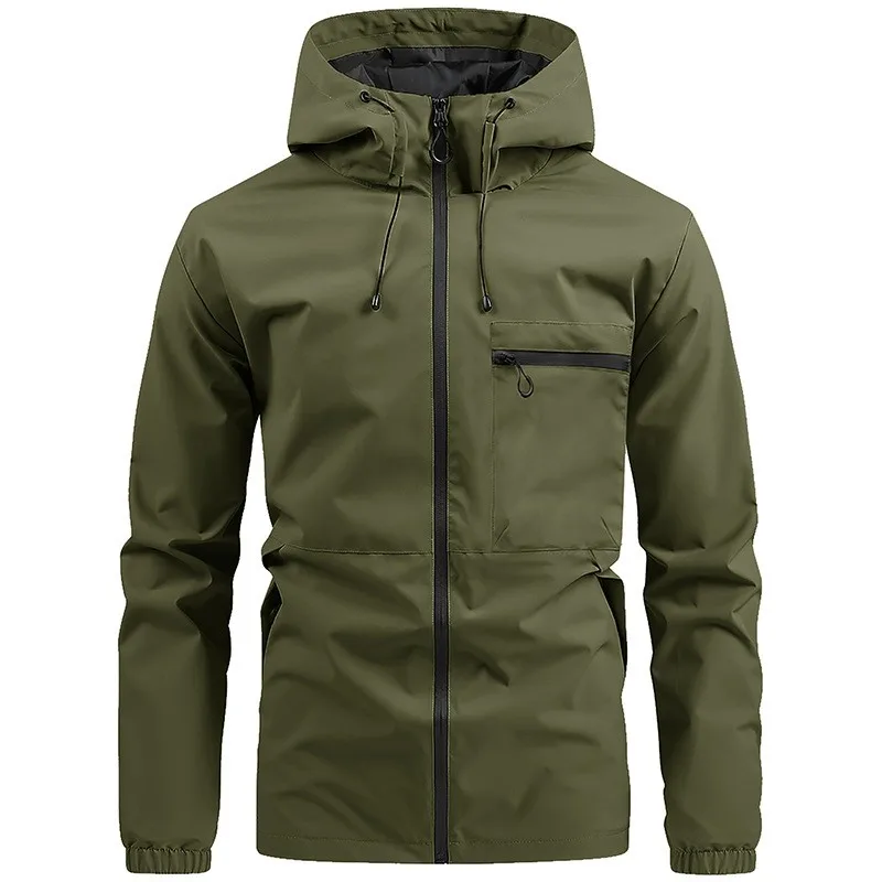 Spring Men's Clothing Windbreaker Work Jacket Outdoor Sporty Casual Jacket For Men Polyester Blend Regular Fit Long Sleeve