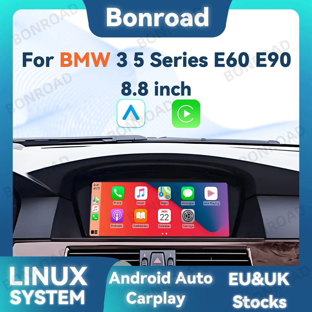 Wireless CarPlay Android Auto Multimedia Display Screen For BMW 5/3 Series E60 E61 E62 E63 E90 E91 E92 E93 M3 CCC CIC monitor
