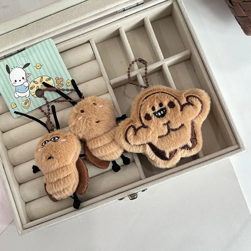 Nouveau drôle cafard en peluche porte-clés réaliste mais mignon sac voiture porte-clés unisexe Anti-perte sac à dos charme Kawaii cadeau porte-clés