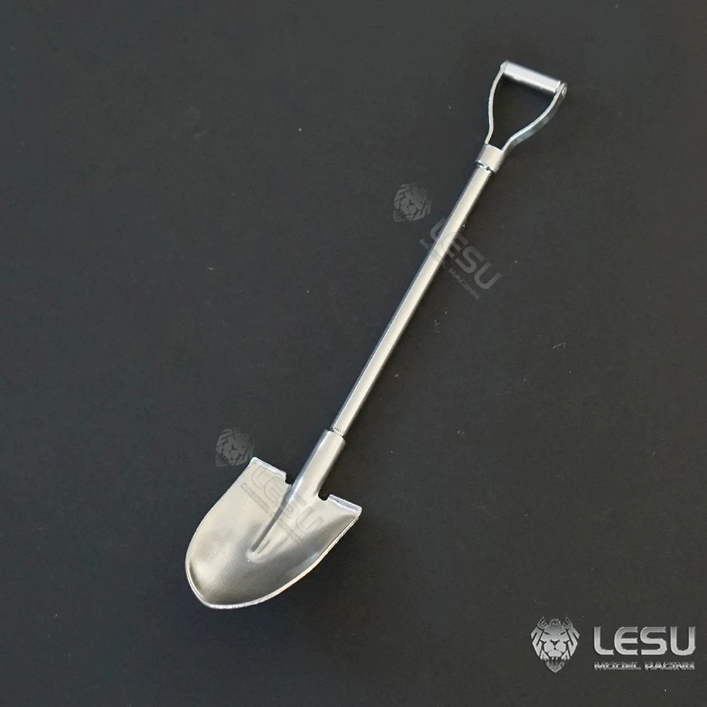 LESU For 1/14 Simulation Model Toy All-Metal Hand Dozer Cart With Handle Spade Square Iron Mountain Shovel Tool