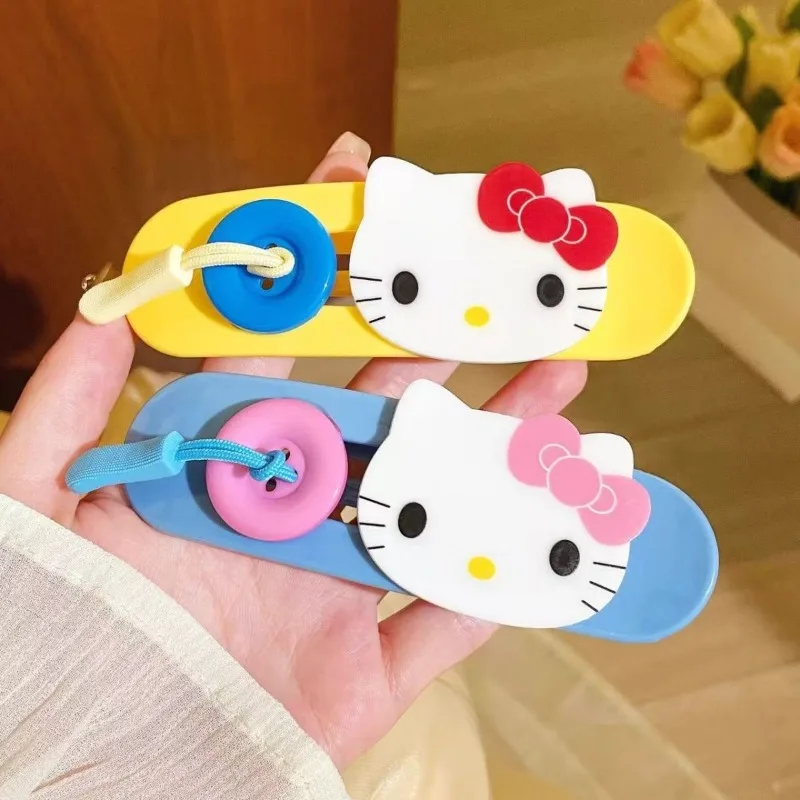 

2 шт. Sanrio Kawaii HelloKitty заколка для волос милая серия пуговиц аниме мультфильм девушка головные уборы украшение детский день подарок на день рождения