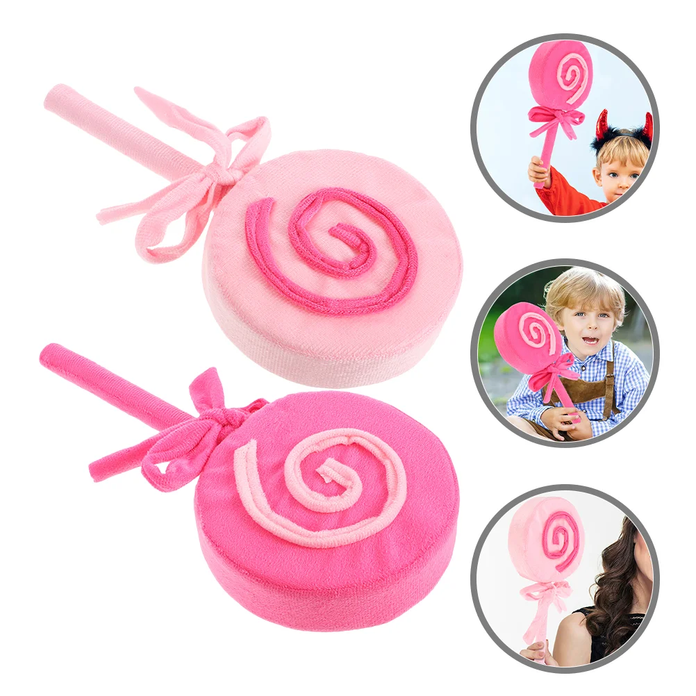 2 Pcs Cake Simulated Lollipop Props Artificial Accessories Giant Decorations Fake Pink Jumbo Lollipops Candy Large