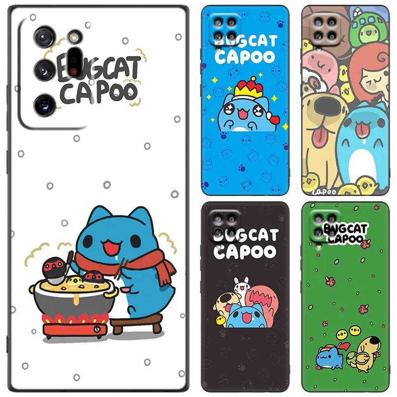 BUGCAT CAPOO Black Case For Samsung Galaxy M14 M13 M12 M54 M53 M52 M33 M04 M23 Note 10 Plus 20 Ultra A6 A7 2018 A5 2017 Cover