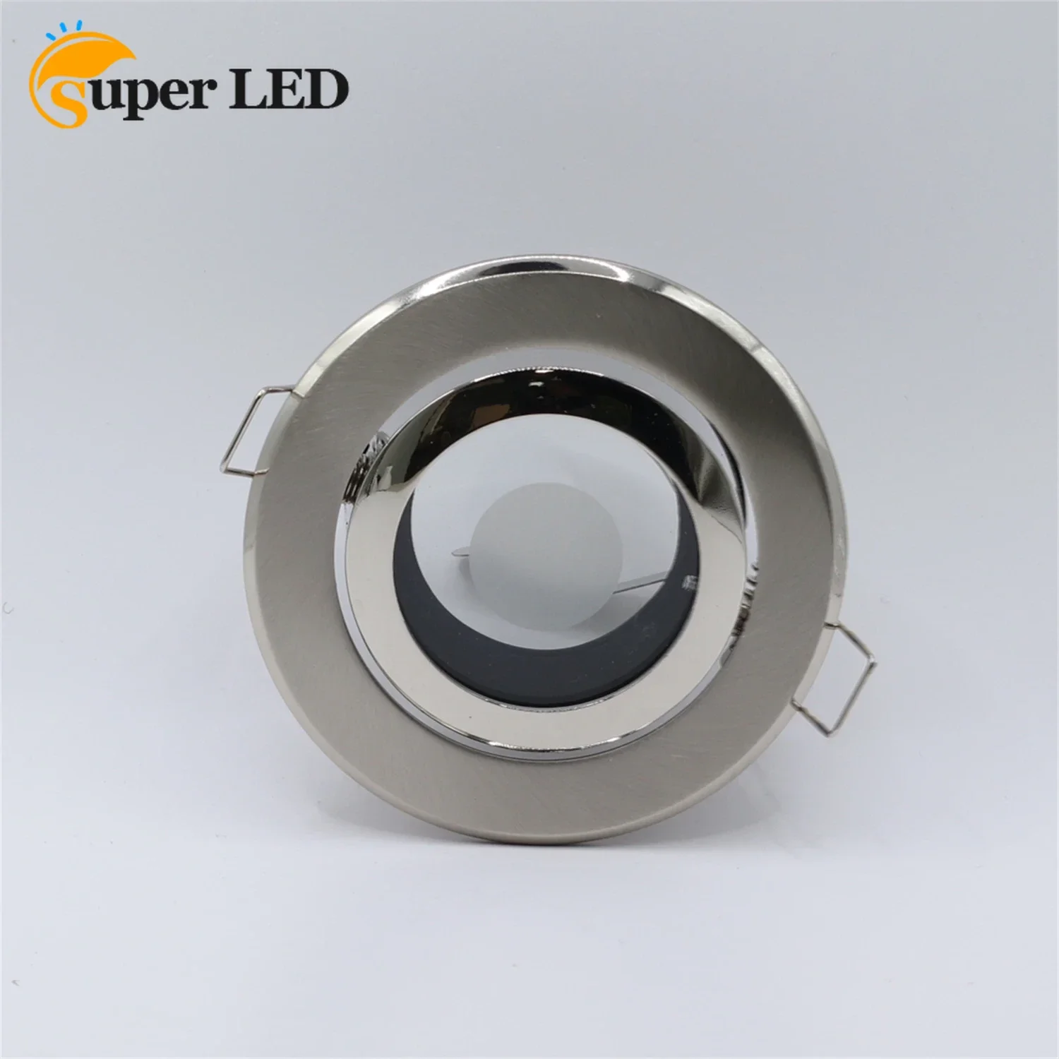 

IP44 Satin Nickel Cut Hole 85mm Fixture Frame 6W GU10 Bulb Led Lamp Holder Spotlight Recessed Lighting Fixture