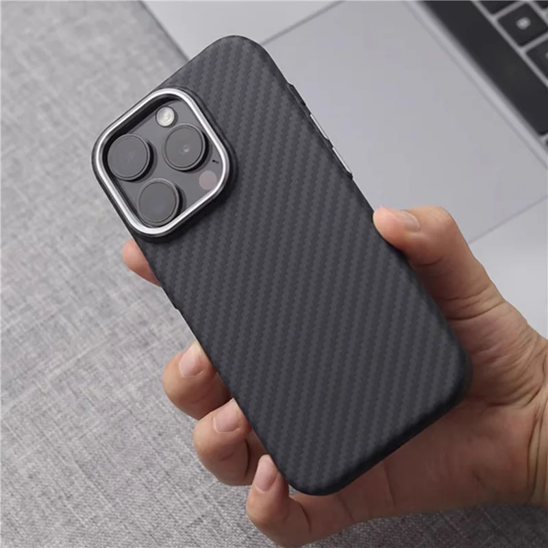 Ultrathin Carbon Fiber Texture Shockproof Hard Case For iPhone 16 14pro 15 16Pro Max For Magsafe Wireless Charging Phone Cover