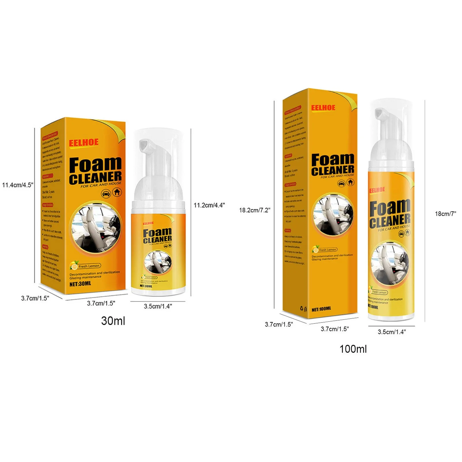 30/100ml Multifunctional Foam Cleaner Supplies Car Interior Powerful Stain Removal Cleaner