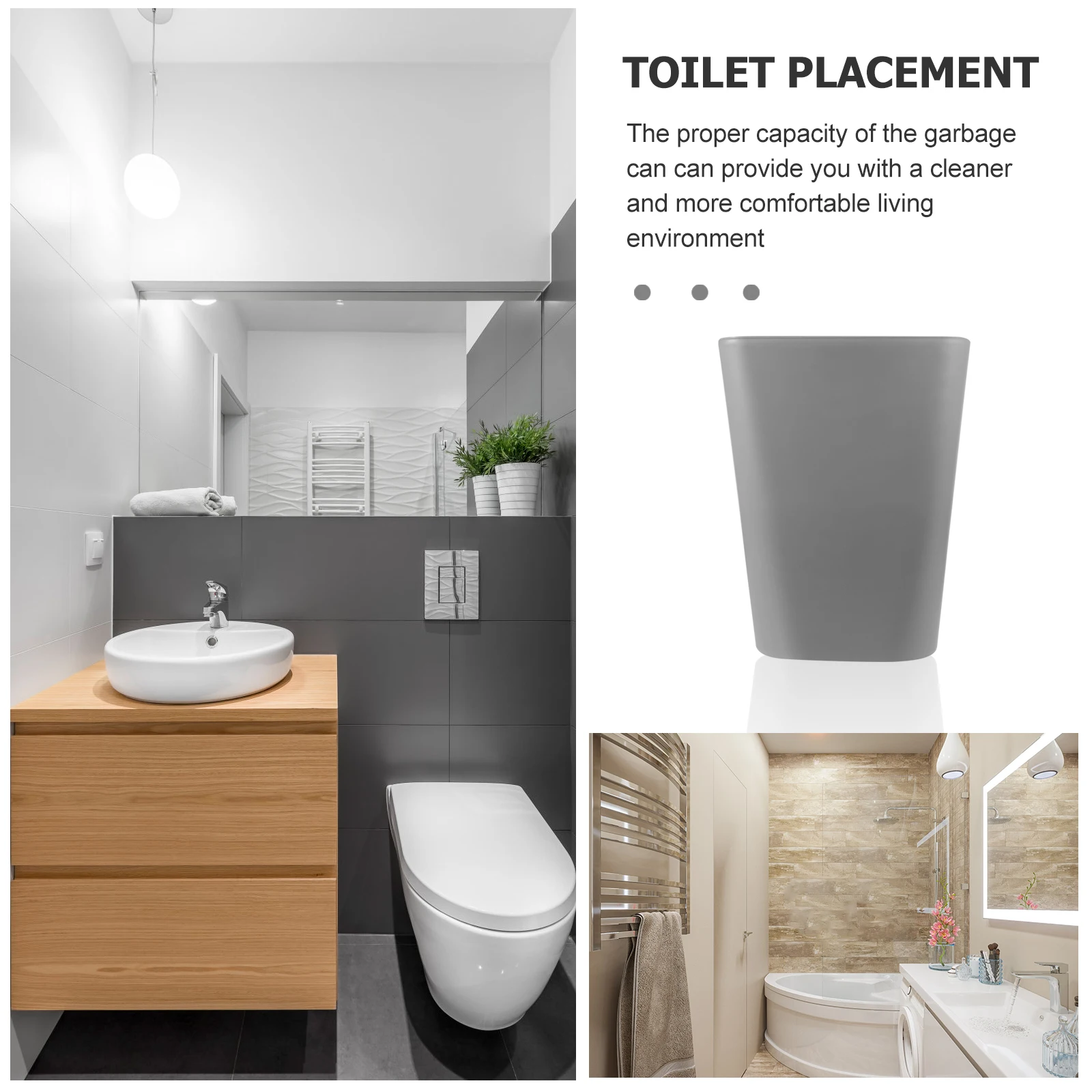 

Square Garbage Can 5L Sturdy Build Smooth Finish Ideal for Desk Dorm Room Home Office Space-Saving Trash Container