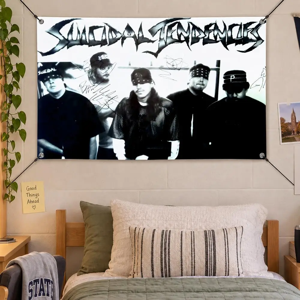 Anime Art Suicidal Tendencies Flags Decorative Flag Banner Indoor Bedroom Dorm Gaming Room Wall Party Club Decor Fan Gift