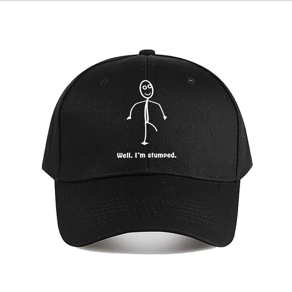 Vintage Washed Cotton Baseball Cap Stick Figure Well Im Stumped Baseball Cap Fashion Men Sunhat Women's Outdoor Sports