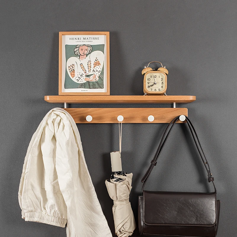 

Shelf at the door, entrance hook, black walnut solid wood hanging