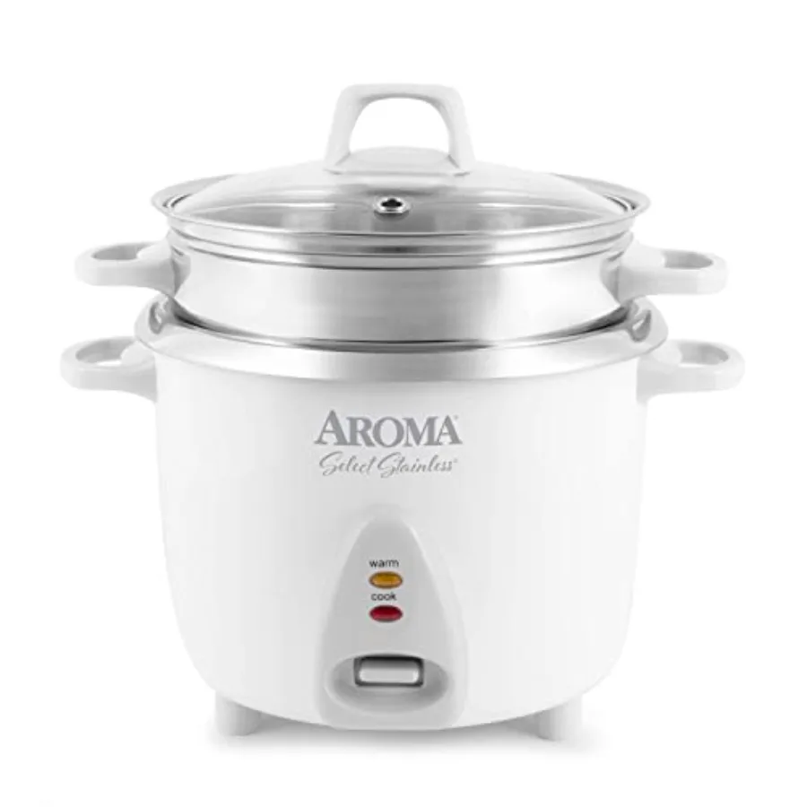 

Housewares 14-Cup Cooked / 3Qt. Select Stainless Pot-Style Rice Cooker Food Steamer with One-Touch Operation and Automatic Keep