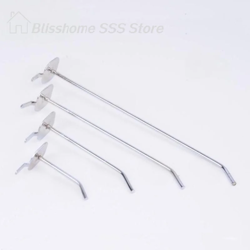 【S】10Pcs Pegs Board Pegboard Hooks Garage Work Shop Storage Display Organization 3.3mm Iron Hanging Tool Storage Rack Hooks
