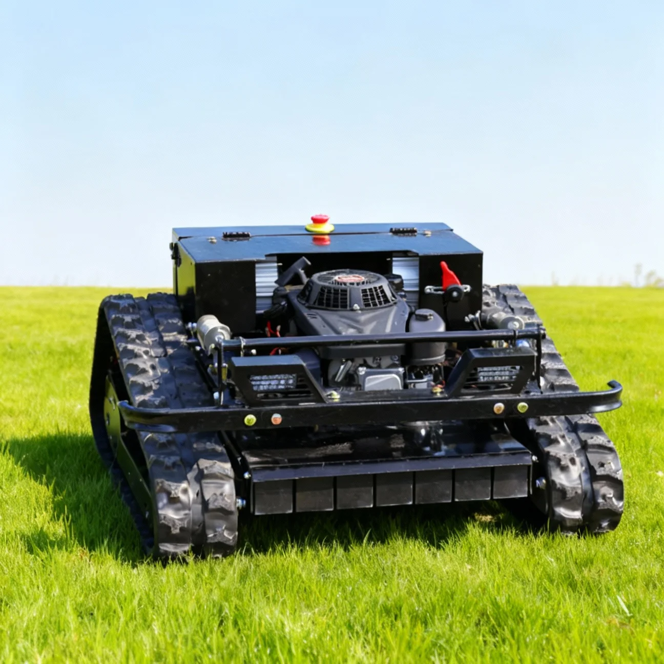 

Customized small courtyard maintenance artifact track type intelligent remote control degree rotating lawn mower