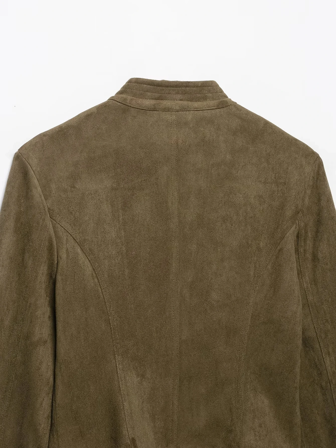 KONDALA Vintage Chic Wildleder Damenjacken O-Ausschnitt Einreihig Langarm Kurzes Oberteil Mode 2026 Herbst Winter Urlaubsmantel – Detail 10