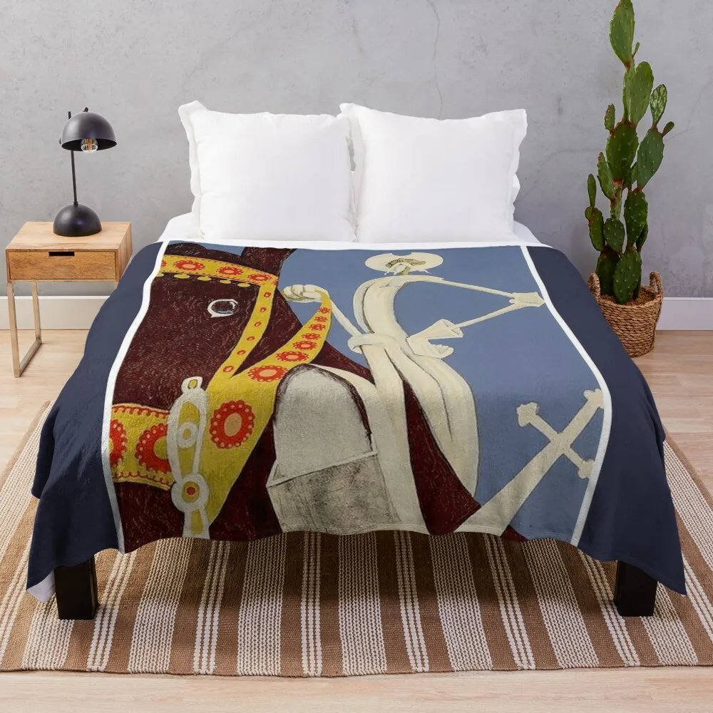 

DON QUIXOTE : Vintage 1938 La Mancha Print Throw Blanket christmas gifts Luxury St Blankets