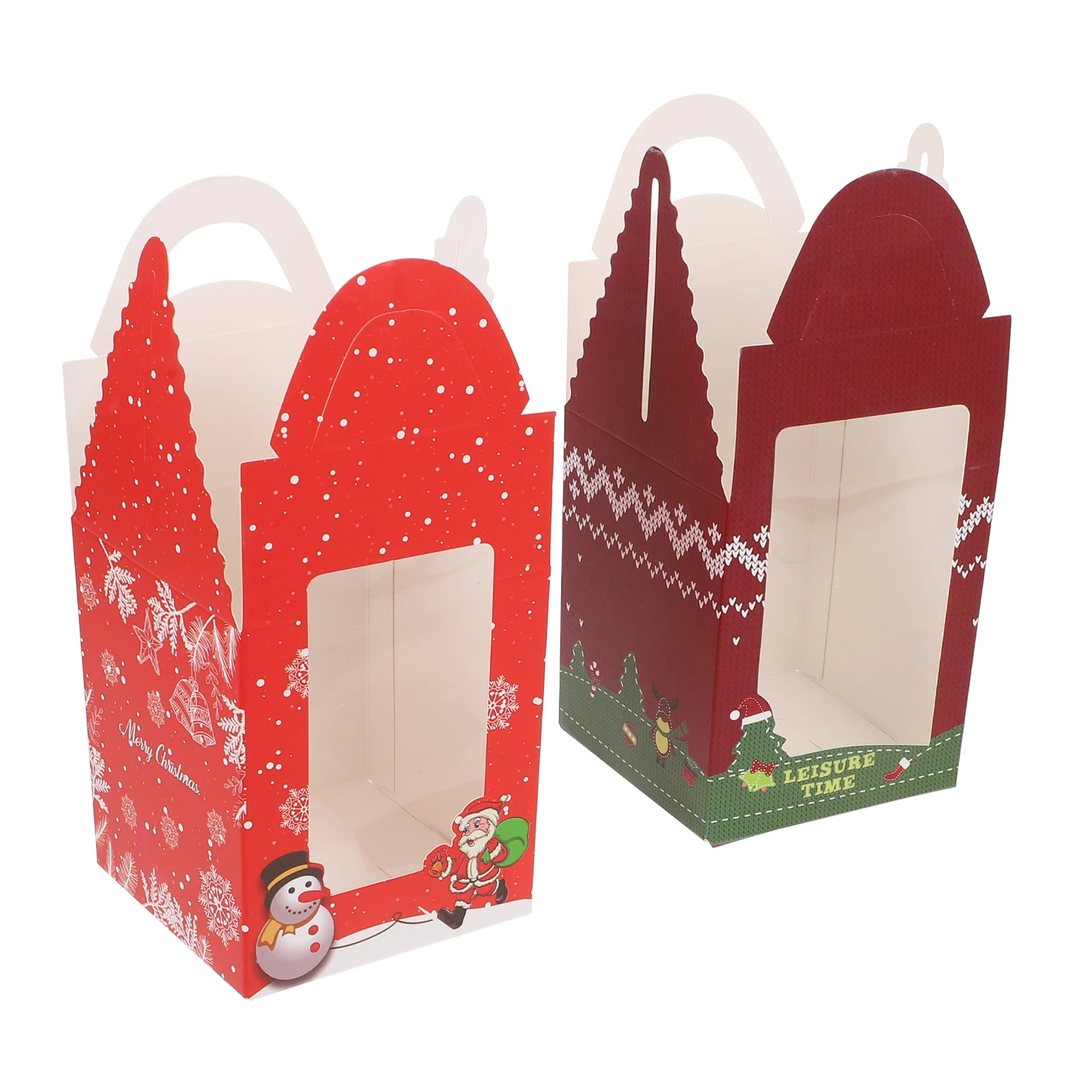 

20 Pcs Cupcake Box Christmas Ornaments Festival Dessert Boxes Xmas Treat Gift Candy Holders Supplies