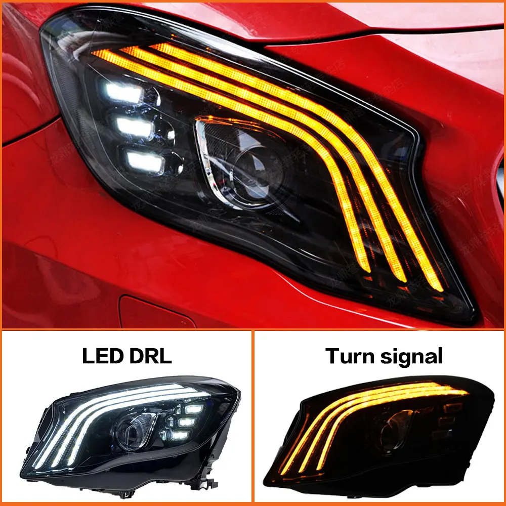 AKD Car Styling Headlights for GLA 2015-2019 GLA200 GLA250 LED Headlight DRL Turn Signal Light Led Projector Auto Accessories