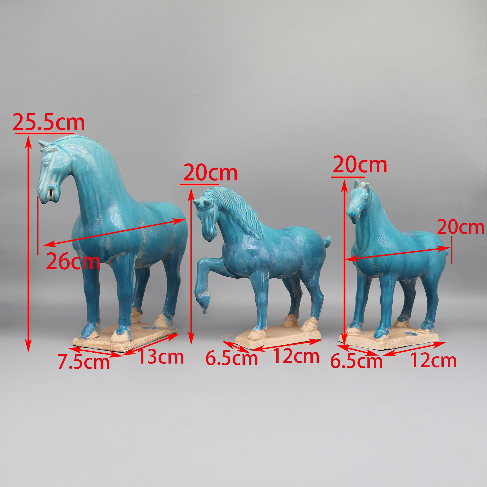 Terracotta Horse Statue, Glazed Figurine, Table Accessory
