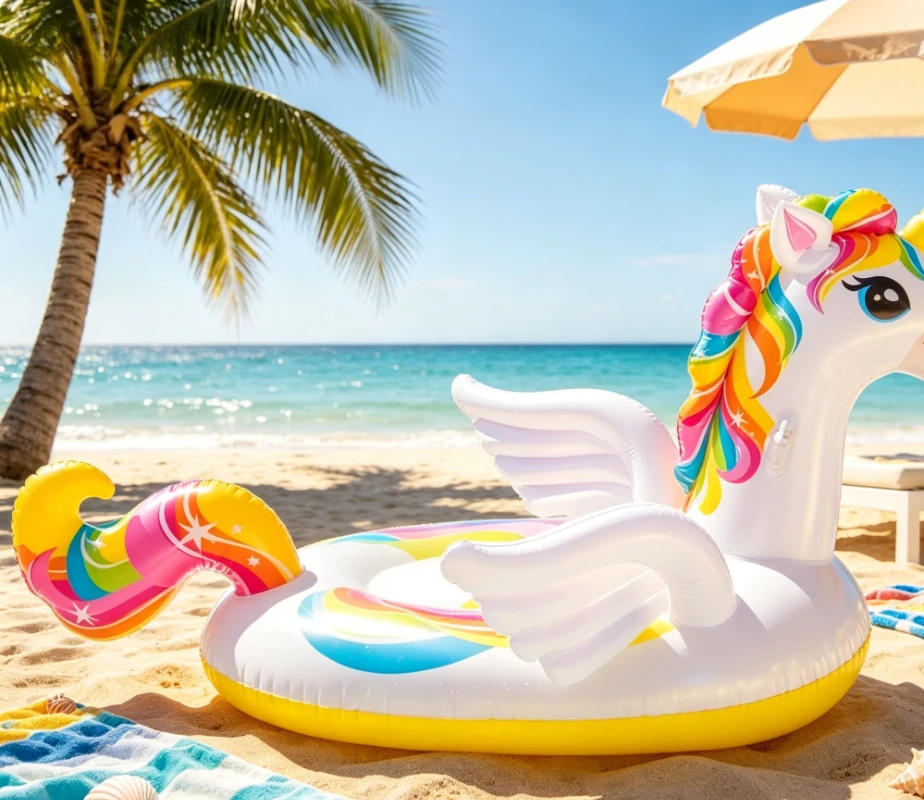Large Inflatable Animal Pool Float (Seal/Unicorn/Crocodile), Ride-on Water Floating Raft for Adults, Air Pump Not Included