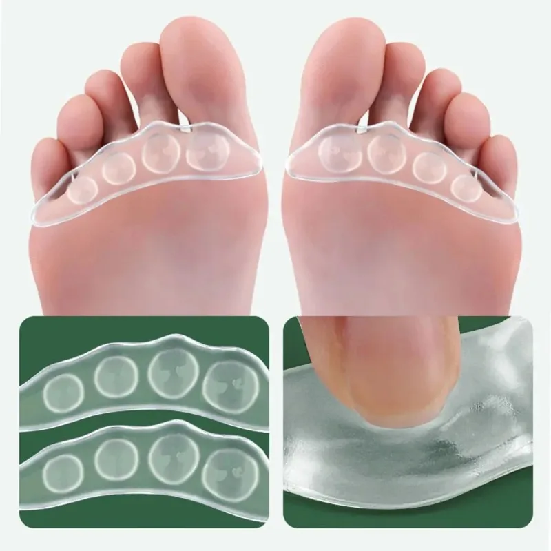 Soft Forefoot Pads Anti-Slip Self-Adhesive Gel Cushion Shoe Inserts for Women High Heels Sandals Flip Flops Comfortable