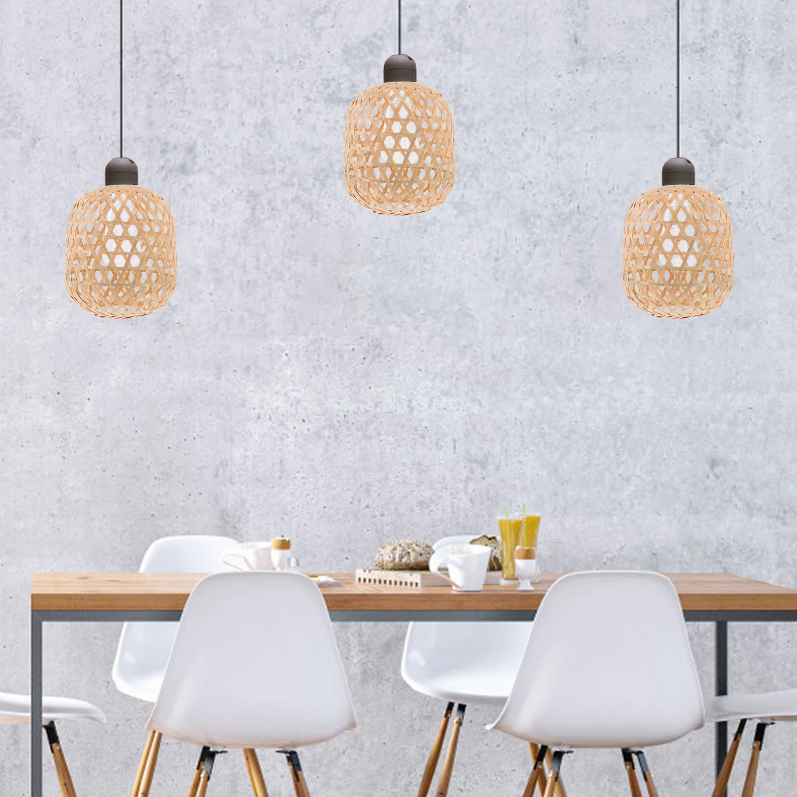 

Bamboo Lampshade Light Ceiling Light Shade Woven Shades Hanging Cover H made Retro Multi Functional