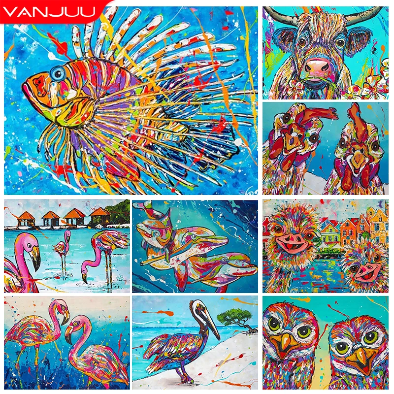 

Watercolour Animals Diamond Painting Pig Whale Turtle Cross Stitch Kit Full Round Drill Diamond Embroidery Wall Art Home Decor