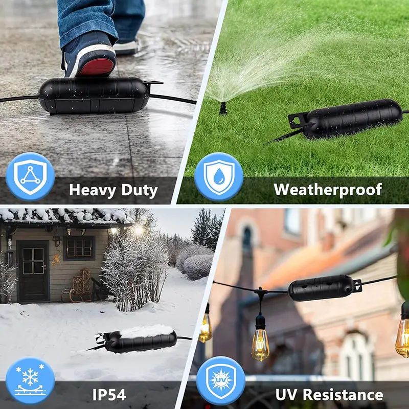 Extension Cord Safety Cover Waterproof Seal Weatherproof Electrical Connection Box Outdoor Outlet Plug Protector