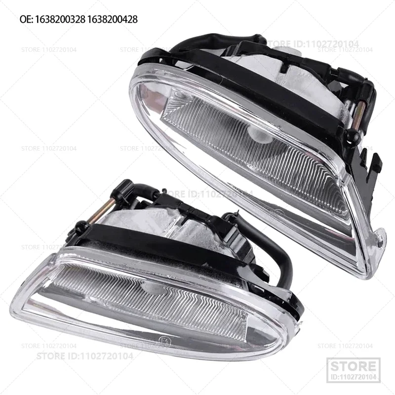 Pair Front Bumper Fog Light Lamp (Without Bulb) For 1998-2005 Mercedes-Benz ML320 ML350 ML420 ML500 (W163) 1638200428 1638200328