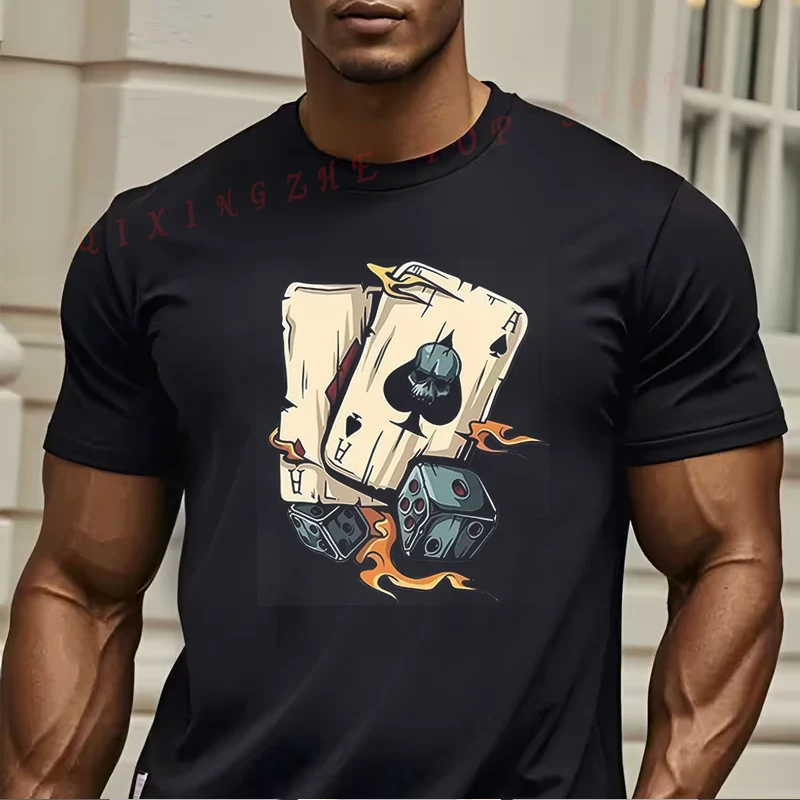 

Men's Heavyweight 100% Cotton Gaming Graphic T-Shirt Funny Present For Men's Short Sleeve TShirts O-neck Top Tees