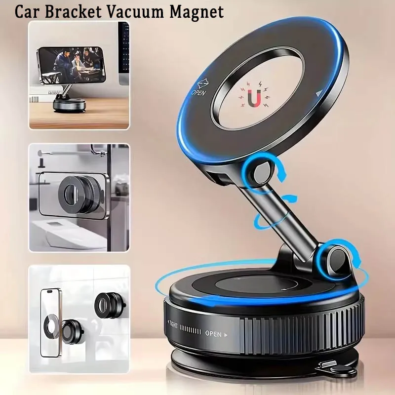

﻿ Car Vacuum Magnet Bracket Multi-angles Adjustment Strong Magnetic Suck Design Foldable Car Navigation Phone Holder New