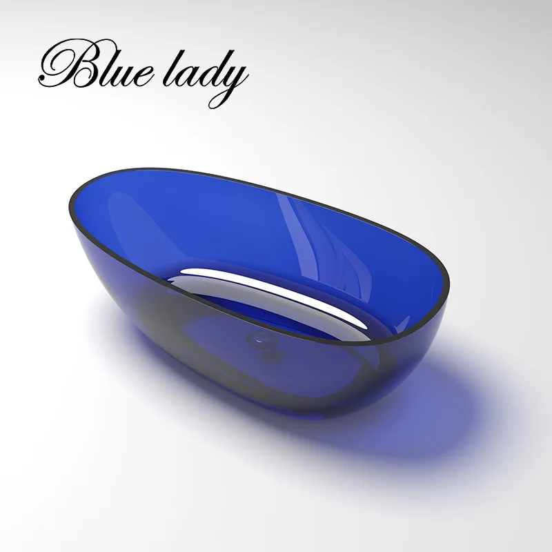 Blue lady channel supply bath unsaturated resin transparent bathtub independent family hotel B & B