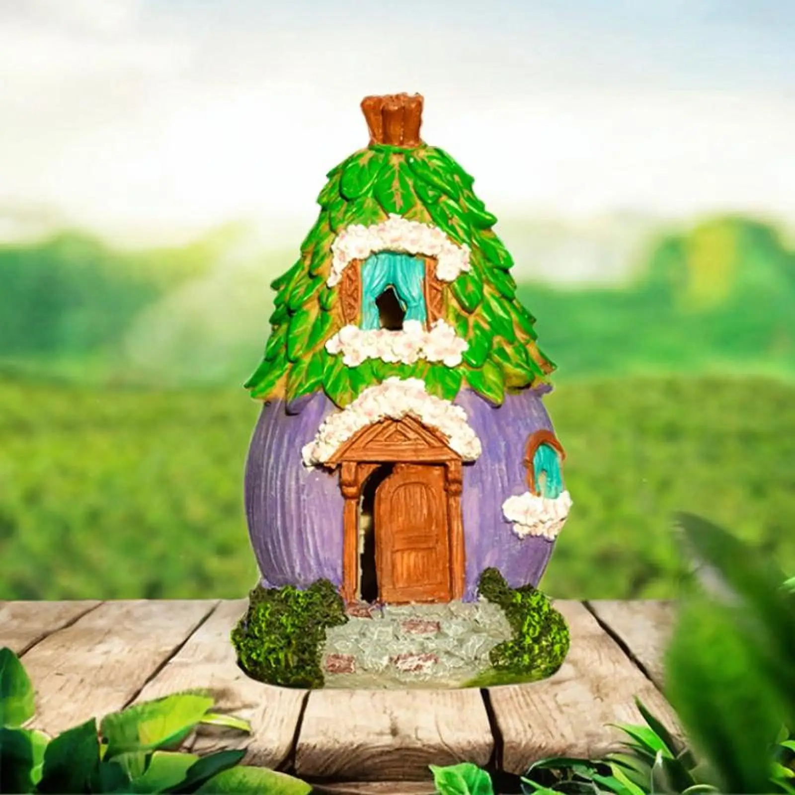 Tree House Statue Garden Figurine for Living Room Porch Indoor and Outdoor