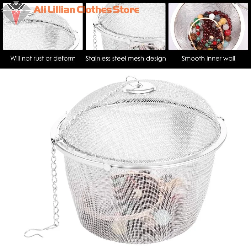 -Hot Sale.Stainless Steel Jewelry Cleaner Basket With Lock And Hook Jewelry Steam Cleaner Solution For Ultrasonic Machine