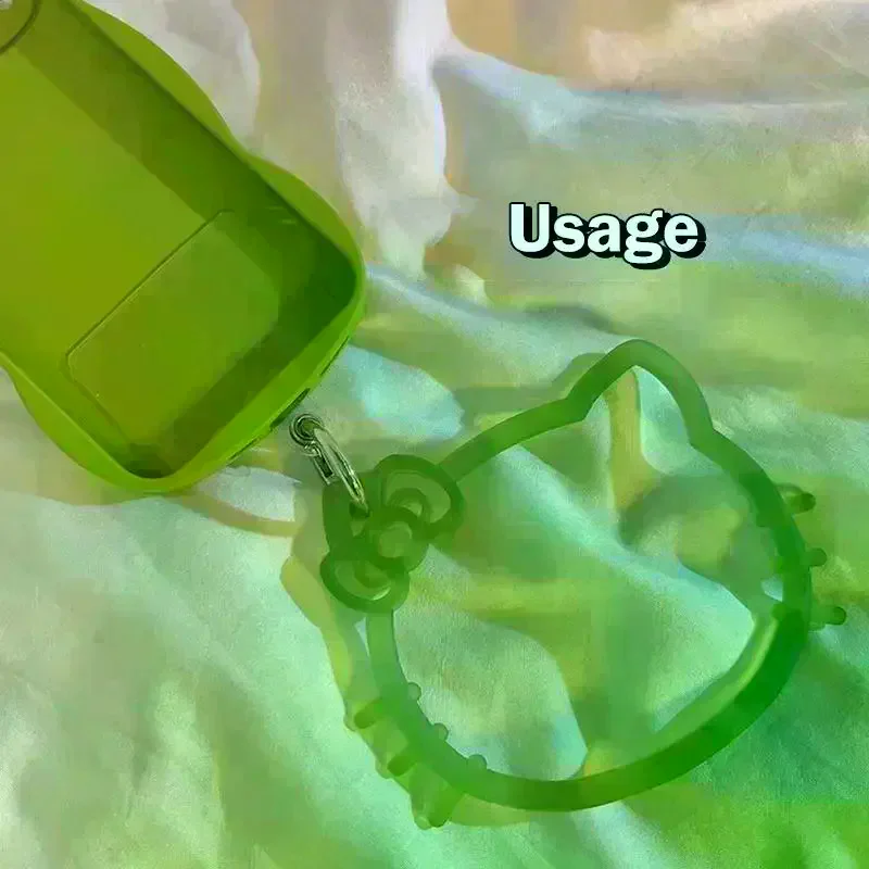 

Sanrio Cute Bow Cat Silicone Mobile Phone Wrist Strap Anti-lost Bracelet Phone Lanyard Hanging Rope Car Keychain