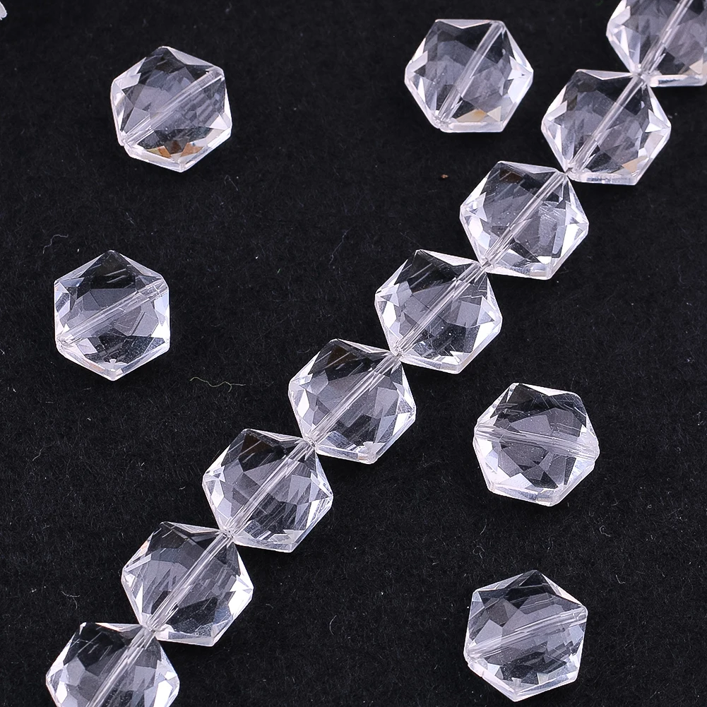 

10Pcs 15mm Hexagram Bead Crystal Glass Hexagonal Faceted Spacer Beads DIY Jewelry Making Bracelet Curtain Accessories