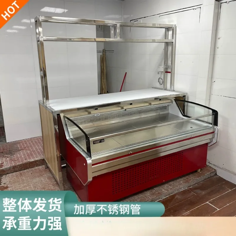 Stainless steel pork dividing table, supermarket meat selling workbench, meat chopping table, bone chopping table, fish killing
